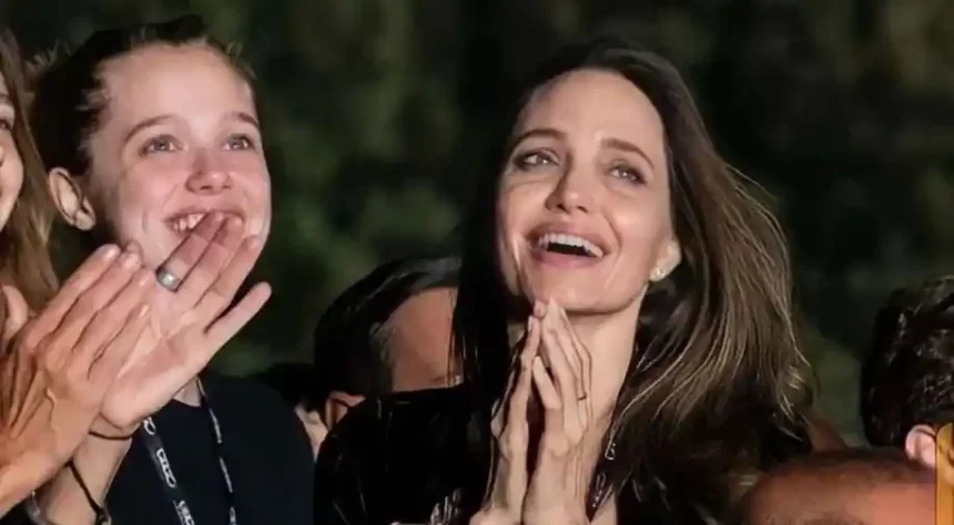 Angelina Jolie e Shiloh Jolie-Pitt curtem show de Maneskin em Roma