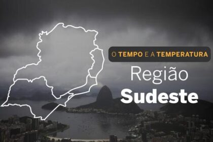 PREVISÃO DO TEMPO: Sudeste terá céu com muitas nuvens e pancadas de chuva, nesta terça-feira (3)