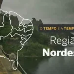 PREVISÃO DO TEMPO: Instabilidades avançam e provocam chuva ao longo do litoral do Nordeste neste domingo (27)