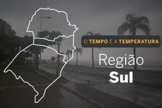 PREVISÃO DO TEMPO: Tempo com chuvas na região Sul, segunda-feira (17)