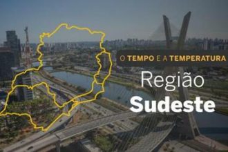 PREVISÃO DO TEMPO: Muitas nuvens com pancadas de chuva no Sudeste