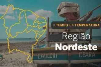 PREVISÃO DO TEMPO: Nordeste registra possibilidade de chuva em quase todo o litoral, nesta sexta-feira (6)