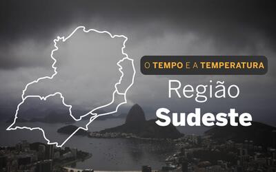 PREVISÃO DO TEMPO: Sudeste contará com chuva em praticamente toda a região, ao longo desta terça-feira (5)
