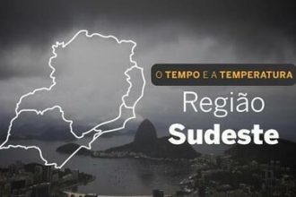 PREVISÃO DO TEMPO: Sudeste terá domingo (2) com chuva intensa em boa parte da região
