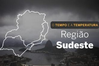 PREVISÃO DO TEMPO: chuvas atingem quase todo o Sudeste do país, nesta sexta-feira (17)