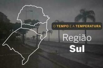 PREVISÃO DO TEMPO: tempo chuvoso prevalece na região Sul, nesta segunda-feira (18)