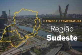 PREVISÃO DO TEMPO:  Chuvas e trovoadas marcam o sábado (11) no Sudeste