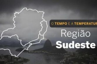 PREVISÃO DO TEMPO: Sudeste terá sábado (30) com pancadas de chuva e trovoadas isoladas