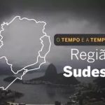 PREVISÃO DO TEMPO:  Ventos costeiros e chuva intensa marcam a terça-feira (28) no Sudeste